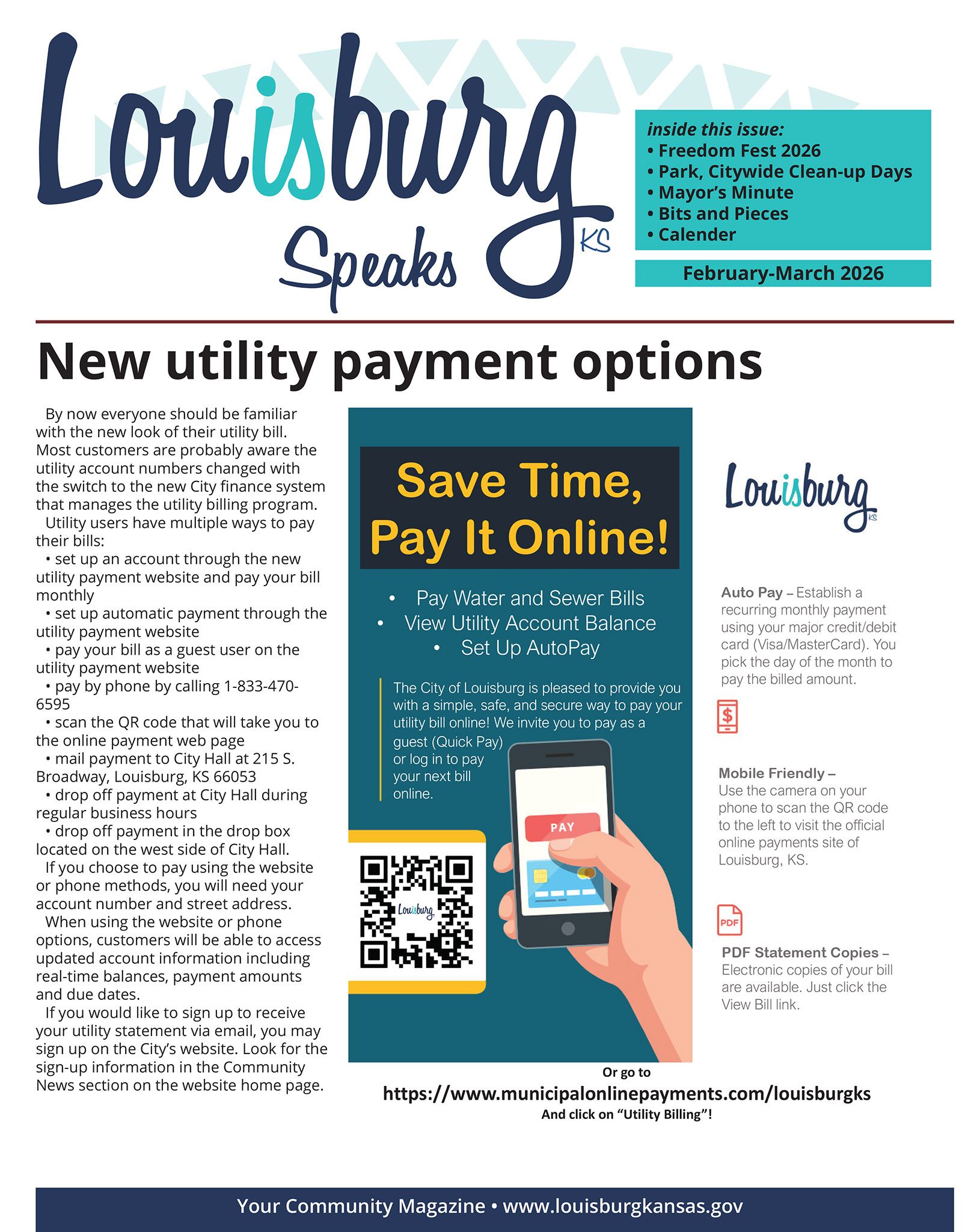 Louisburg Speaks Feb-March 2026 front cover